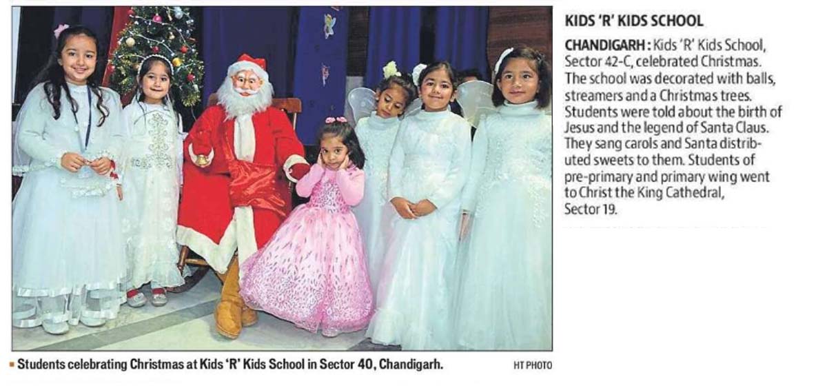 Students celebrating Christmast At Kids 'R' Kids School - HT
